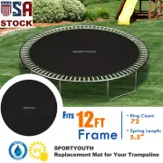 12FT Trampoline Jumping Mat 72 Rings Replacement Fit 5.5 Inch Springs with Tool