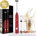 Rechargeable Milk Frother - Handheld Foam Maker w/ Stainless Whisk for Coffee