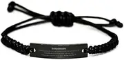 [Generic] Stepmom Black Rope Bracelet Psalm 145: 18-19 Engraved Inspirational Gifts for Stepmom, Mothers Day, Christmas, Birthday, Graduation, Unique Jewelry for Stepmom, Small, Silver Plated Zinc, Cubic