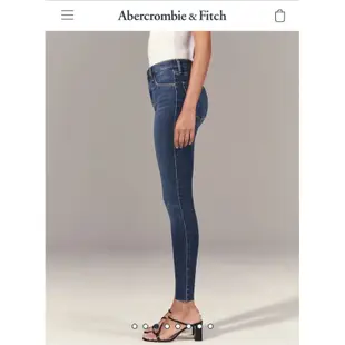 全新Abercrombie & Fitch A&F 女彈性高腰靴型牛仔褲26