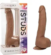 CalExotics Silicone Studs™ 8 Inch – Realistic Dildo with Suction Cup Base Harness Probe – Brown