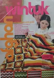 NOS Retro Afghan Kit Crochet Knit Granny Six Pattern Dupont Wintux Sunset Yarn