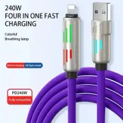 2pack 4 in 1 Multi USB Phone Data Cable Fast Charge Cable USB C Micro Type C NEW
