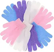 FOMIYES 4 Pairs Of Back Washers For Shower: Five-finger Nylon Exfoliating Body Scrubber Gloves Enhanced Comfort Efficiency - Shower Bath Accessories For Deep Cleansing