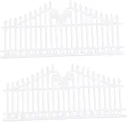 Gogogmee Decorative Fences Playhouse Accessories Mini Picket DIY Garden Fence Miniature Garden Fairy Picket Fence Wood Picket Fence Palisade Fairy Fence Terrarium White Plant Small Fence