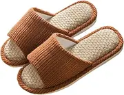 [JIFVIK] House Slippers, Indoor and Outdoor Cotton Flax Slippers, Women's and Men's Casual Soft Non-Slip Open Toed Mute Slippers