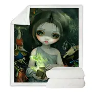 Gothic Scary Art Girl Opened the Pandora Box Throw Blanket