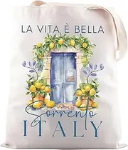 JNIAP Positano Italy Vacation Gift Sorrento Italy Lemon Tote Bag Amalfi Coast Italy Gift