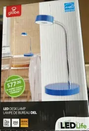Blue Desk Lamp Globe Electric LED Office Dorm Study Bedside Lamps 250 Lumens.New