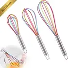 3 Pcs Large Medium Small Silicone Non-Stick Heat Resistant Whisk Set
