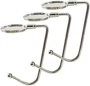 Daseeme Mantel Hook Holder Feplace Stocking er for (Set of 3), Sturdy Metal Non-Slip Purse Hook er for Table Desk Feplace School Bar and