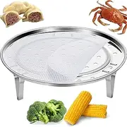 Stainless Steel Steamer Basket with Removable Stand - Instant Pot Steamer for Vegetables, Dumplings, Fish & Seafood (Round-10.2inch/26cm)