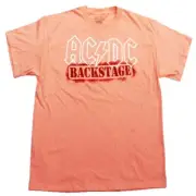 ACDC Backstage Mens Rock Music Band T-Shirt Light Orange Large