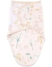 [The Peanutshell] Little Haven Cotton Hooded Swaddle Wild Flower Blanket 0M+ in Pink