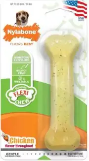 FlexiChew Chicken Bone Chew Toy on Card, Wolf 1 Count (Pack of 1) Multi-colored