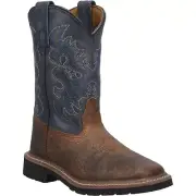 NEW Dan Post Children's Brantley Rust Brown Blue Western Boots DPC3938, Size 4D