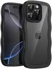 Wavy Case for iPhone 16 Pro 6.3-Inch, Cute Wave Frame Curly Shape Shockproof Pho