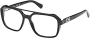 [GUESS] GU50138 001 Shiny Black 55/16/145 Men's Frame, 001 Shiny Black, 55/16/145