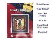 RARE, NEW, OOP & Charming! Thimbleberries GLAD TIDINGS Quilt Pattern, 52" X 56"