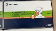 *50-Pieces* Halyard FluidShield ASTM Level 3 Fog-Free Surgical Face Mask 48207