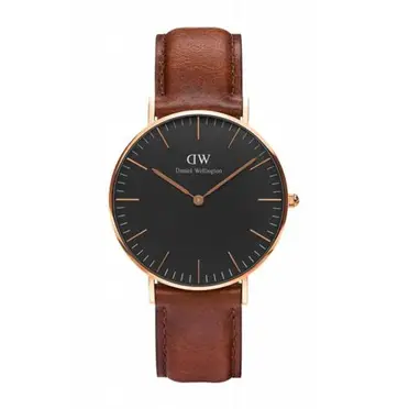 DW Daniel Wellington 經典Mawes手錶 - 黑面x咖啡色/36mm (DW00100136)