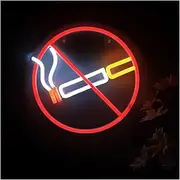 Sign Lamp No Smoking Neon Sign USB Powered Dimmable Light For Public Place Shop Club Festival Party Wall Decoration 23cm×23cm