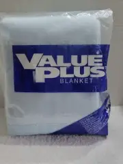 VINTAGE VALUE PLUS BEACON BLANKET TWIN/FULL 72X90 BLUE NYLON BINDING USA MADE
