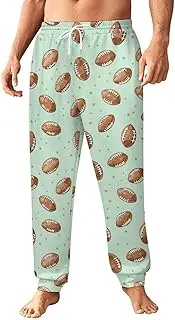 [Generic] Men's Sweatpants, Playful Football and Stars-54, Polyester Joggers, Sweatpants Jogging Pants for Workout Running