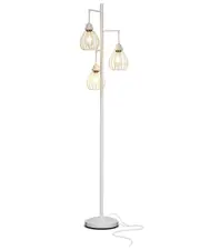 BRIGHTECH White Steampunk Teardrop LED Floor Lamp