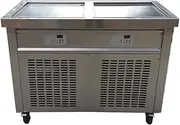 Kolice 50x50cm Double Square ice Pans Yogurt Fried ice Cream Machine Gelato Thai stir roll ice Cream Machine Instant stir Fry ice Cream roll Machine with Full Refrigerant