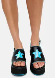 [dELiA*s by Dolls Kill] Spacey Waves Holo Star Platforms