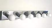 VINTAGE CHROME VANITY LIGHT ANGLED GEOMETRIC WEDGE 1980s POSTMODERN NEW IN BOX