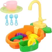 Totority 1 Set Wash Basin Pool Water Water Play Educational Kitchen Sink Games Girl Parent- Interactive Plastic Orange