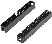 BIZOCA 5/10pcs 6/10/20/26/34/40 Pin 2.54mm Male Socket Straight IDC Box Headers PCB Connector Double Row 10p/20p/40p/50p Dc3(2X20 40PIN,5Pcs)
