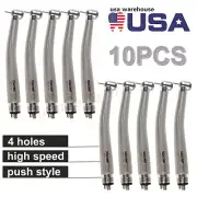 10 Pack NSK type Dental High Speed Handpiece Push Button Handpiece 4Hole STNABM