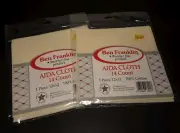 Two Pieces 14 Count Aida Cloth 12" x 12" Ivory Made In USA