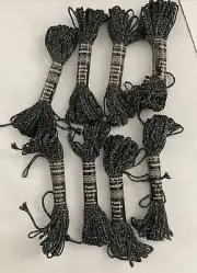 Needloft Plastic Canvas Cord, Frizette Rainbow/black, Lot Of 8