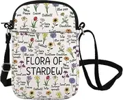 [FOTAP] Valley Game Inspired Gift Flora Of Star-dew Crossbody Bag Pelican Town Flowers Gift Vintage Botanical Bag Farm Sim Gift