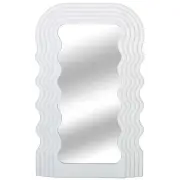 NNETM Aesthetic Wall Mounted Mirror With Wave Pattern Frame