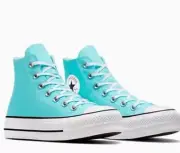 CONVERSE ALL STAR HI PLATFORM LIFT SNEAKERS WOMEN SHOES TRIPLE CYAN SIZE 6.5 NEW