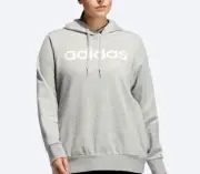 ADIDAS women fleece Hoodie pullover sweatshirt Plus size 1X 3X Gray