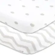 Joey + Joan Bassinet Fitted Sheets 19" x 32" For Cowiewie Bedside Sleeper