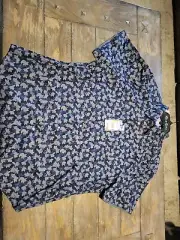 Robert Graham Floral Leaf Print Short Sleeve Shirt Classic Fit Size 2XL $228