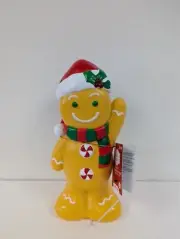 Holiday Time 11-Inch Gingerbread Man With Santa Hat & Scarf LED Light-Up Decorat
