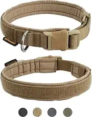 Excellent Elite Spanker Tactical Dog Collar Military Training Nylon Adjustable Dog Collar for Large Medium Small Dog(Coyote Brown-M)