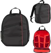 zolyet Small Camera Backpack Camera Bag Water- Shock-proof Camera Case Replaceme for DSLR/SLR/Mirrorl Cameras Red