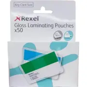 Rexel Gloss Laminating Pouches Key Card Size 50pk