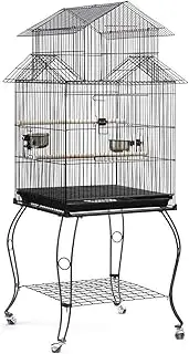 Indoor/Outdoor Aviary Bird Cage Accessories Bird House Outdoor Large Birdcage Cockatoo Canary Parrot Macaw Cage with 4 Casters Bird Cage Parakeet Cage (Color : 59X 59X139.5cm)