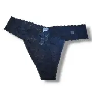 Aerie Lace Thong Underwear Black L