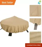 Terrazzo Fire Pit Cover 44'' - All Weather Protection with One-Year Warranty